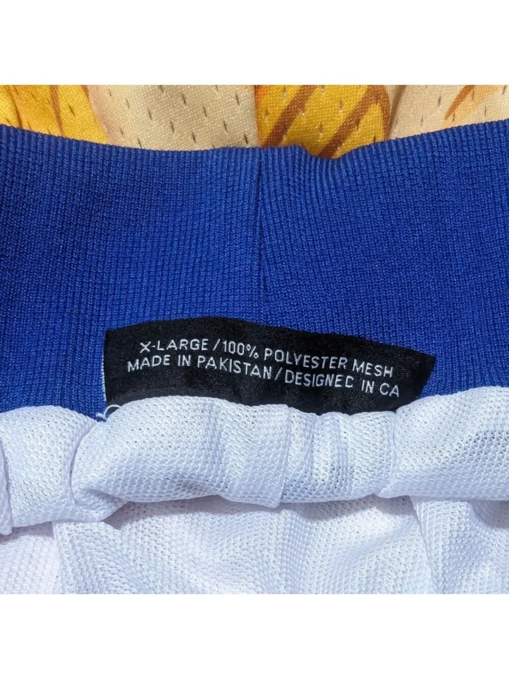 COLLECT SELECT Aaron Kai Warriors swingman blue yellow orange shorts size XL